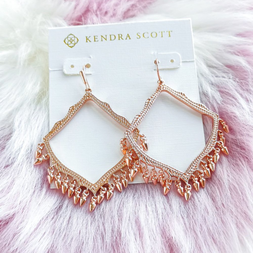 Kendra Scott Rose Gold Lacy Fringe Earrings